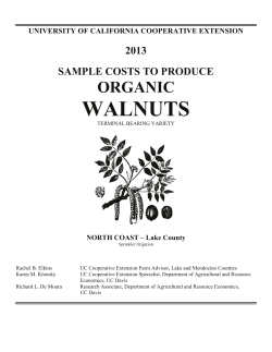 WALNUTS ORGANIC 2013 SAMPLE COSTS TO PRODUCE