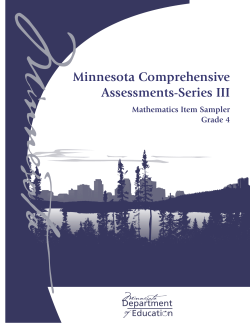 Minnesota Comprehensive Assessments-Series III Mathematics Item Sampler Grade 4