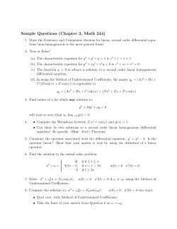 Sample Questions (Chapter 3, Math 244)
