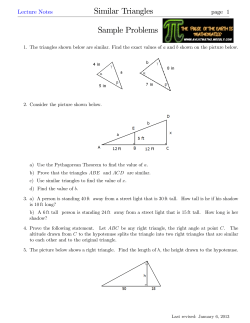 Similar Triangles Sample Problems Lecture Notes page 1