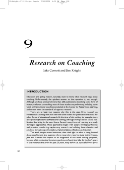 9 Research on Coaching Jake Cornett and Jim Knight INTRODUCTION