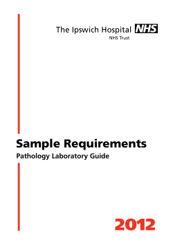 2012 Sample Requirements Pathology Laboratory Guide
