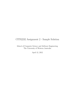 CITS2232 Assignment 2 - Sample Solution The University of Western Australia
