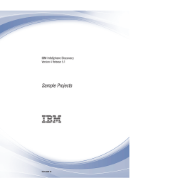Sample Projects IBM InfoSphere Discovery Version 4 Release 5.1