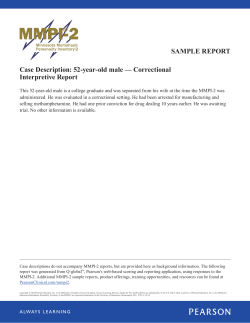 SAMPLE REPORT Case Description: 52-year-old male — Correctional Interpretive Report