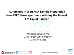 Automated TruSeq RNA Sample Preparation FX Liquid Handler
