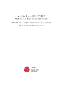 Analysis Report (TLP:WHITE) Analysis of a stage 3 Miniduke sample