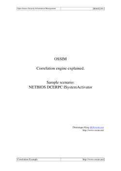 OSSIM Correlation engine explained. Sample scenario: NETBIOS DCERPC ISystemActivator