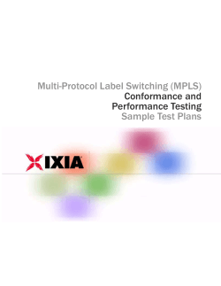 Multi-Protocol Label Switching (MPLS) Sample Test Plans Conformance and Performance Testing