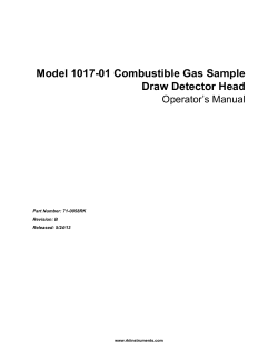 Model 1017-01 Combustible Gas Sample Draw Detector Head Operator’s Manual