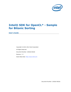 Intel® SDK for OpenCL* - Sample for Bitonic Sorting  User's Guide