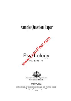 Sample Question Paper Psychology www.ExamFear.com SCERT - 2006