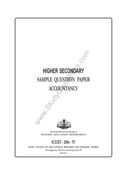 www.StudyGuideIndia.com HIGHER SECONDARY SAMPLE  QUESTION   PAPER ACCOUNTANCY