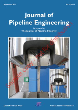 Journal of Pipeline Engineering distribution for