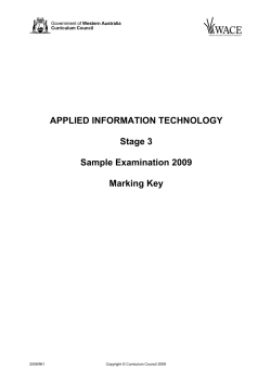 APPLIED INFORMATION TECHNOLOGY Stage 3 Sample Examination 2009