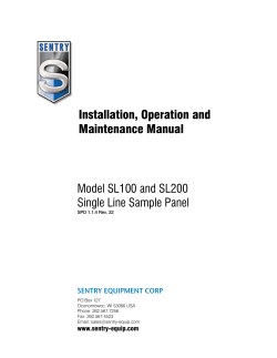 Installation, Operation and Maintenance Manual Model SL100 and SL200