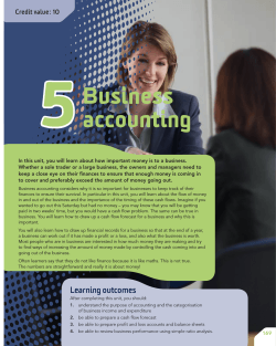 5 Business accounting Credit value: 10