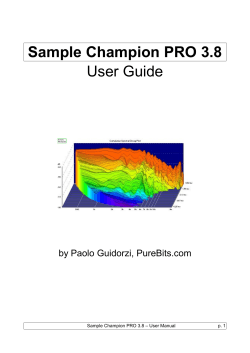 Sample Champion PRO 3.8 User Guide by Paolo Guidorzi, PureBits.com