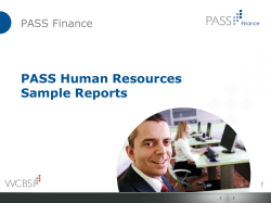 PASS Human Resources Sample Reports  PASS Finance