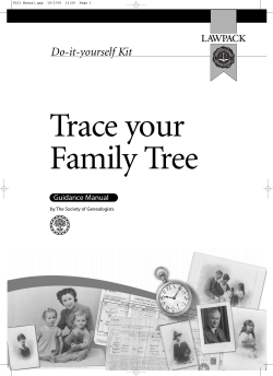 Trace your Family Tree Do-it-yourself Kit Guidance Manual