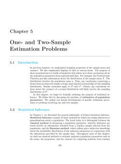 One- and Two-Sample Estimation Problems Chapter 5 5.1