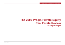 The 2009 Preqin Private Equity Real Estate Review - Sample Pages