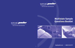 Multistate Sample Questions Booklet kaplanpmbr.com 1-800-523-0777