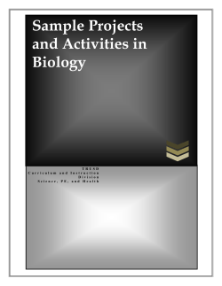 Sample Projects and Activities in Biology