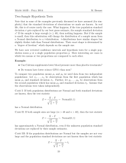 Two-Sample Hypothesis Tests