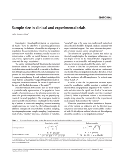 Sample size in clinical and experimental trials EDITORIAL Hélio Amante Miot*