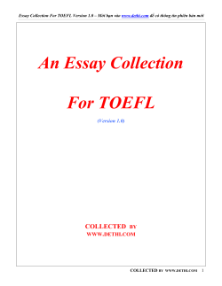 An Essay Collection For TOEFL  COLLECTED