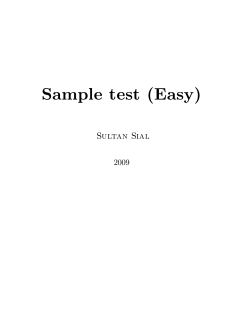 Sample test (Easy) Sultan Sial 2009