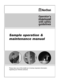 Sample operation &amp; maintenance manual regarding your NorDan products.