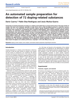 An automated sample preparation for detection of 72 doping-related substances