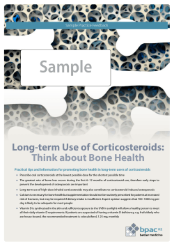 Sample Long-term Use of Corticosteroids: Think about Bone Health Sample Practice Feedback