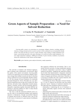 Green Aspects of Sample Preparation – a Need for Solvent Reduction Review