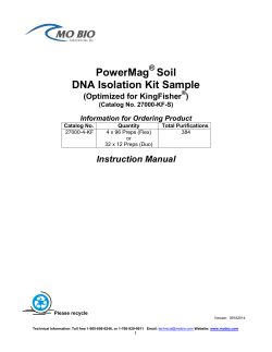 PowerMag Soil DNA Isolation Kit Sample Instruction Manual