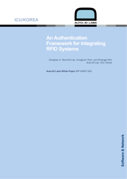 An Authentication Framework for Integrating RFID Systems ICU/KOREA