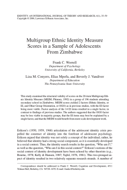 Multigroup Ethnic Identity Measure Scores in a Sample of Adolescents From Zimbabwe