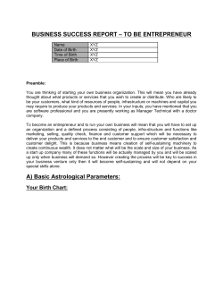 BUSINESS SUCCESS REPORT – TO BE ENTREPRENEUR