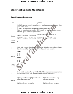 www.sreevarsha.com Electrical Sample Questions Questions And Answers
