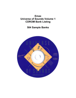 Emax Universe of Sounds Volume 1 CDROM Bank Listing