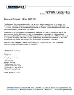 Certificate of Composition Bergquist Product: Hi-Flow 225F-AC