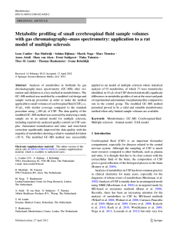 Metabolite profiling of small cerebrospinal fluid sample volumes