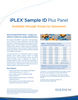 iPLEX Sample ID Plus Panel Available through Assays by Sequenom