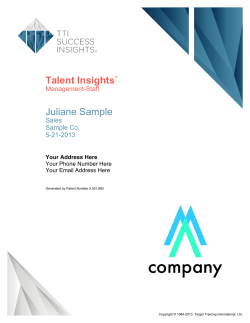 Talent Insights Juliane Sample Management-Staff Sales