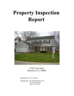 Property Inspection Report 12345 Any Street Hometown, IL. 00000