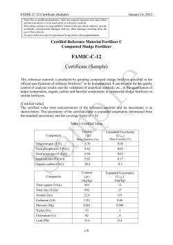FAMIC-C-12 Certificate (Sample) January 16, 2013