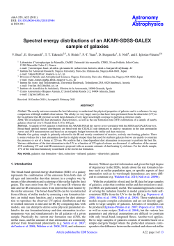 Astronomy Astrophysics Spectral energy distributions of an AKARI-SDSS-GALEX sample of galaxies
