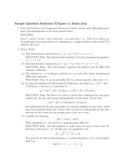 Sample Question Solutions (Chapter 3, Math 244)